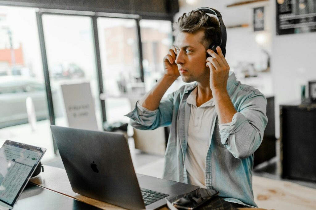 A construction virtual assistant at their workstation.