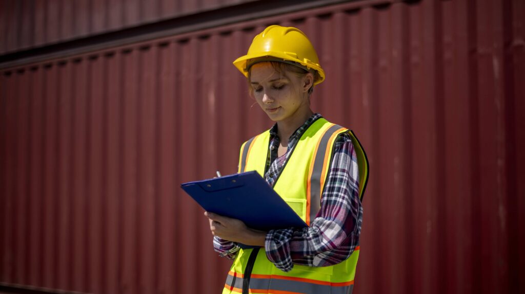 engineer or dockworker working in the construction