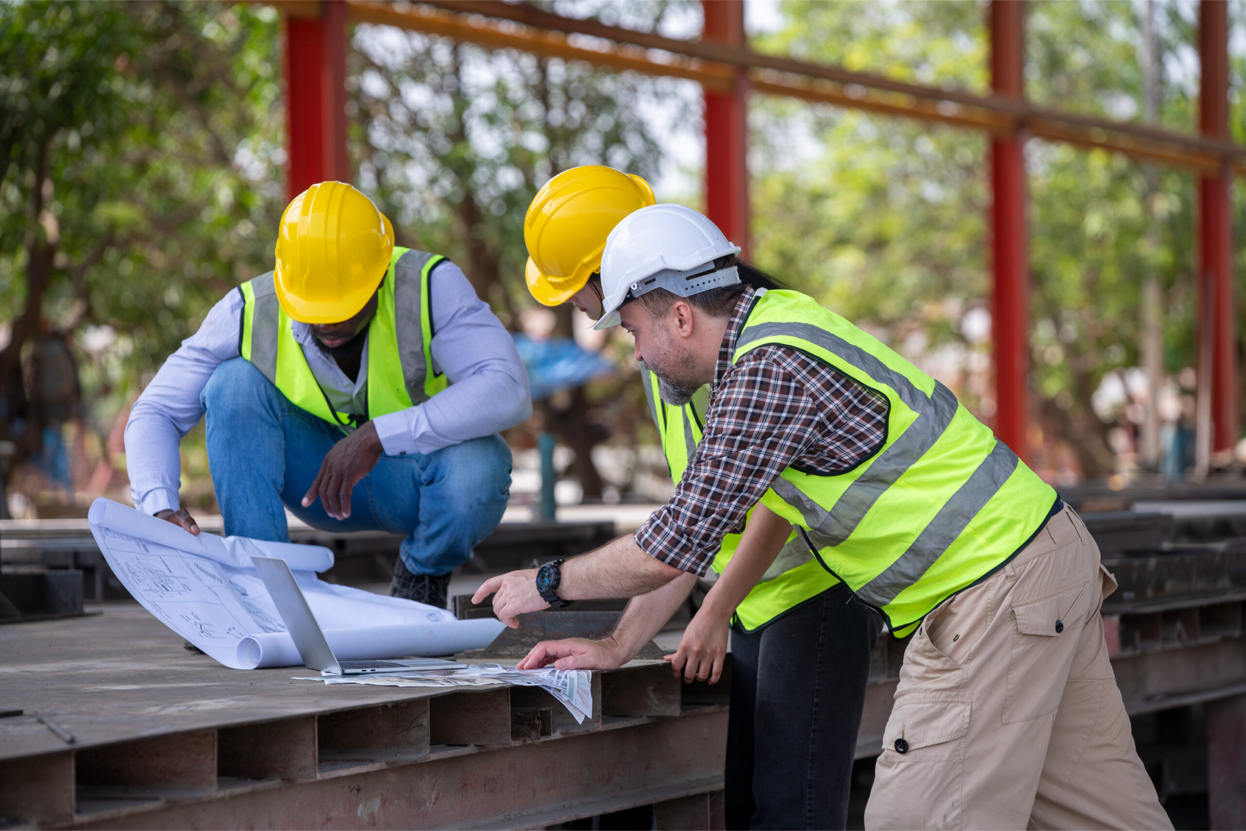 engineer or architecture wearing safety uniform