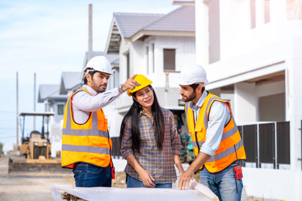 engineer working on construction building