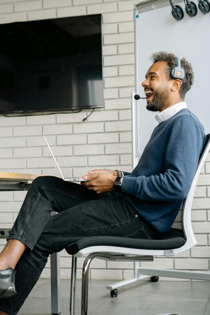 A virtual construction manager conducting a virtual meeting with a client