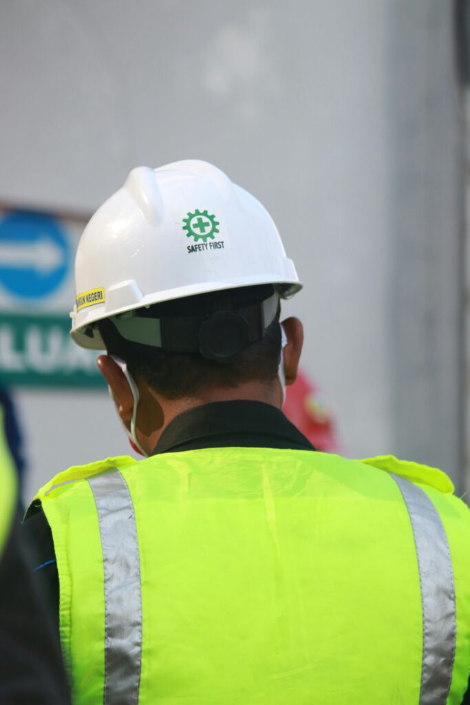 A construciton worker on the job site woking for a new construction company in California