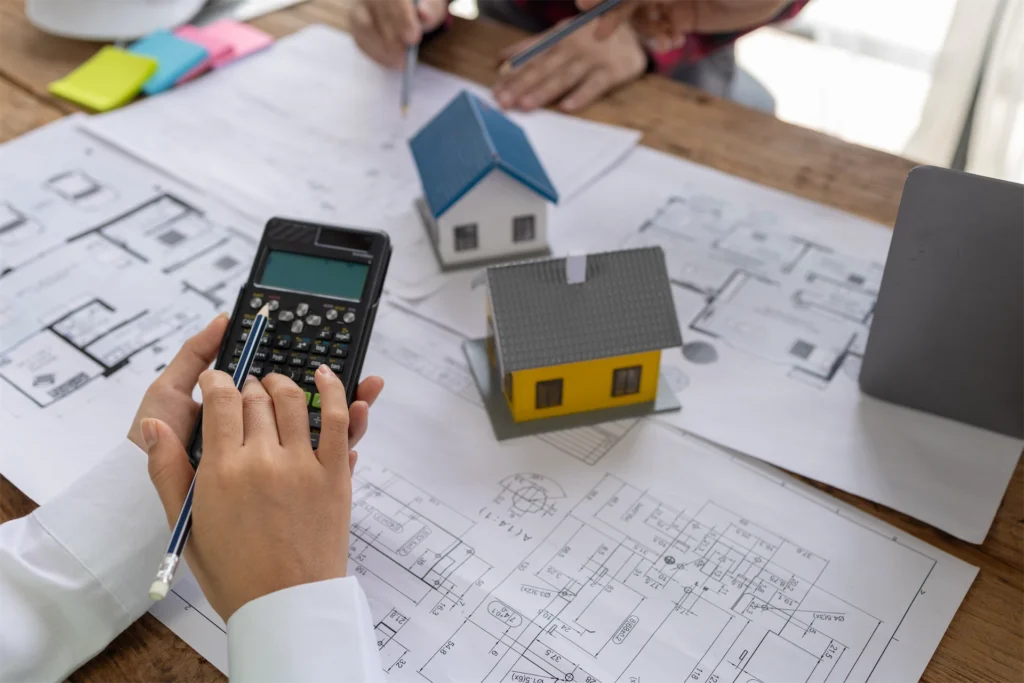 Cost estimation for home building using calculator and model