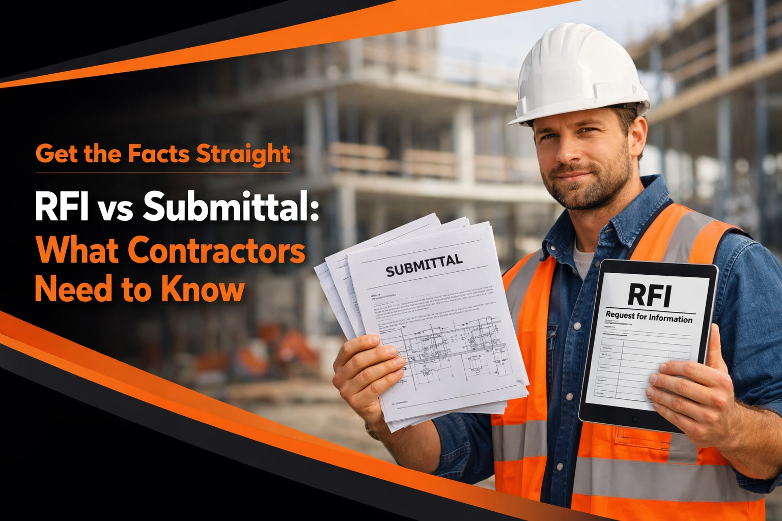 Contractor holding RFI and submittal documents onsite