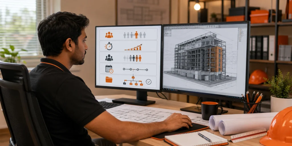 Construction virtual assistant managing outsourced Revit workflows and BIM production support for overloaded architecture teams