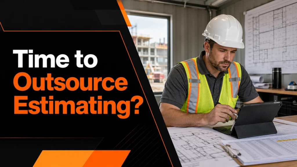 Contractor reviewing project estimates and thinking to outsource estimating works to VA